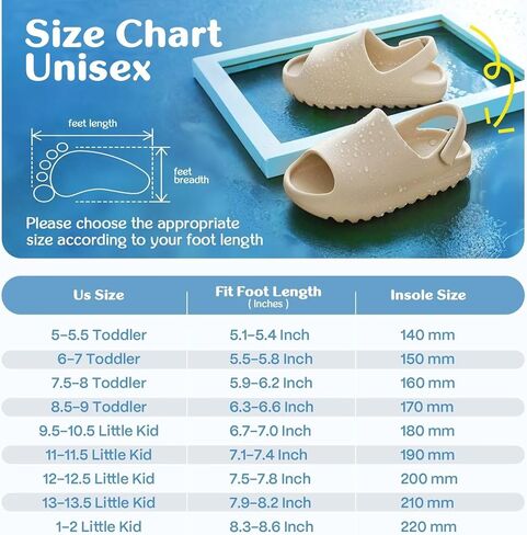 صندل صيفي سهل الارتداء للاطفال الصغار من ارهوكسز، صندل صيفي سهل الارتداء للشاطئ وحمام السباحة، صندل خفيف الوزن للاماكن الداخلية والخارجية للاولاد والبنات in Kuwait