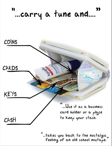 فيداليتي - محفظة بشريط كاسيت | محافظ كلاسيكية بشريط كاسيت | حافظة للعملات المعدنية، لون ابيض اليكترو، مقاس واحد in Kuwait
