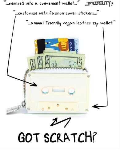 فيداليتي - محفظة بشريط كاسيت | محافظ كلاسيكية بشريط كاسيت | حافظة للعملات المعدنية، لون ابيض اليكترو، مقاس واحد in Kuwait