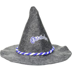 Beistle Felt Oktoberfest Peasant Hat-1 Pc, Grey/White/Blue