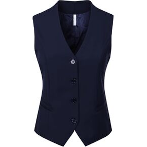 Design by Olivia Women's Fully Lined Button Up V-Neck Tuxedo Suit Vest Waistcoat in Saudi Arabia