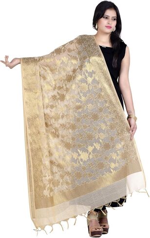 وشاح Chandrakala النسائي Chanderi Zari Work Banarasi Dupatta (D117) in Saudi Arabia