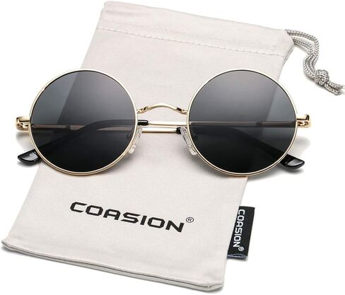 نظارات شمسية مستقطبة دائرية صغيرة من COASION للنساء والرجال نظارات شمسية دائرية UV400 in Kuwait