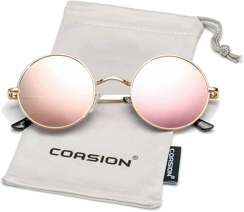 نظارات شمسية مستقطبة دائرية صغيرة من COASION للنساء والرجال نظارات شمسية دائرية UV400 in Kuwait