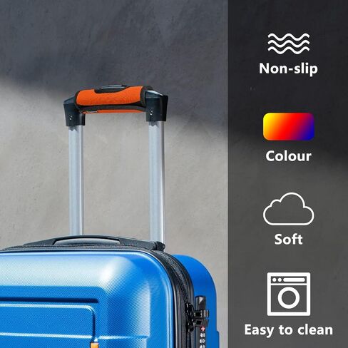 5 Pcs Neoprene Large Luggage Handle Wrap Handle Grip Luggage Tags Identifier Hollow Design for Push-Button, Bright Luggage Markers for Airport Travel Luggage Suitcase Trolley Case (5color, 5.5x7Inch) in Kuwait
