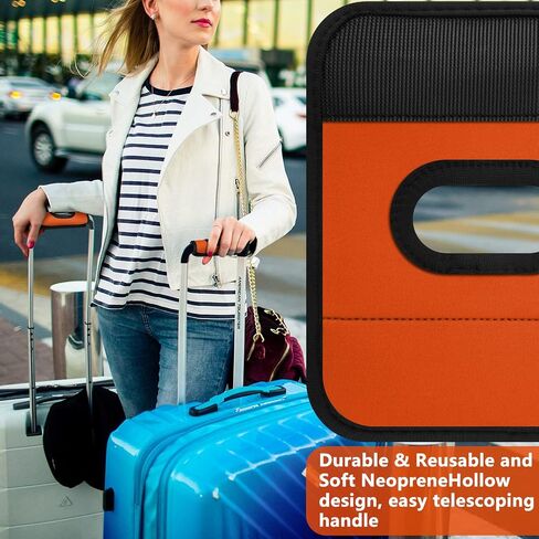 5 Pcs Neoprene Large Luggage Handle Wrap Handle Grip Luggage Tags Identifier Hollow Design for Push-Button, Bright Luggage Markers for Airport Travel Luggage Suitcase Trolley Case (5color, 5.5x7Inch) in Kuwait
