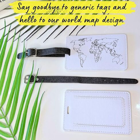 بطاقة أمتعة مطلية بخريطة العالم - بطاقة أمتعة فريدة من نوعها لخريطة العالم لحقائب السفر، علامات أسماء لحقائب/حقائب السفر الجوي الدولية، معرفات الأمتعة المعتمدة من إدارة أمن المواصلات الأمريكية لحقائب السفر والأمتعة in Kuwait
