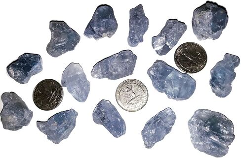 قطعة واحدة من حجر السيليستيل الخام متوسط خشن شبه أوجه وشبه شفاف من أحجار كريمة كريستال من مدغشقر لتغليف الأسلاك والتأمل واستخدامات الميتافيسيكية in Kuwait