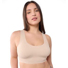 حمالة صدر من Floatley to The T-shirt برقبة واسعة للنساء، حمالة صدر حريرية مريحة خالية من الأسلاك مع وسادات قابلة للإزالة