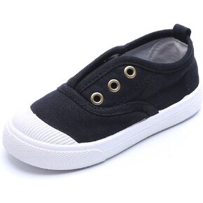 DADAWEN Boy's Girl's Canvas Light Weight Slip-On Sneakers Running Shoe