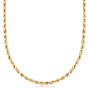 Barzel 18K Gold Plated Rope Chain Necklace - Made In Brazil