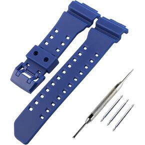 Topuly Resin Watch Band Replacement Fits Casio G-Shock GA400 GA-400 GA400-1A GBA400 GA400GB-1A BIG CASE Watch Strap Watch Wirstband Bracelet for Men and Women