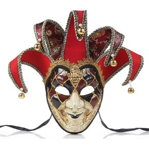 Full Face Venetian Mask Masquerade Mask for Carnival Mardi Gras Cosplay Halloween Party Wall Decoration