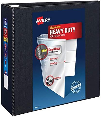 Avery Heavy-Duty View 3 Ring Binder, 3 Inch One Touch EZD Rings, 3.5 Inch Spine, 1 Black Binder (79693) in Saudi Arabia