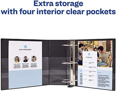 Avery Heavy-Duty View 3 Ring Binder, 3 Inch One Touch EZD Rings, 3.5 Inch Spine, 1 Black Binder (79693) in Saudi Arabia