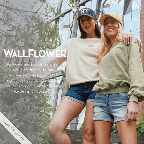 شورت نسائي من WallFlower مصنوع من قماش الدنيم برمودا عالي الارتفاع Insta Soft للصغار in Saudi Arabia