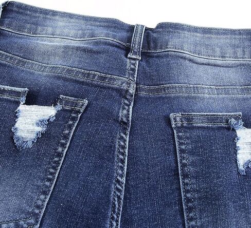 Sidefeel Women Bermuda Shorts Denim Destroyed Raw Hem Shorts Jeans in Saudi Arabia
