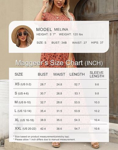 Maggeer Womens 2025 Summer Fall Smocked Wedding Guest Maxi Dress Casual Short Sleeve Floral Boho Flowy Long Dress in Kuwait