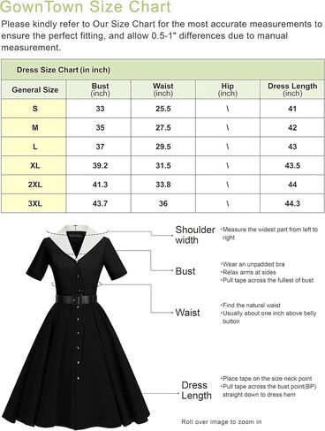 GownTown 1950 Women Dress Midi Shirt Dress Cocktail Dress with Belt in Kuwait