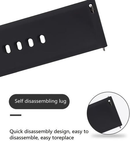 TACPAK قطعتان من حزام السيليكون، حزام بديل سريع الفك، حزام ناعم مقاوم للماء والعرق، إبزيم من الفولاذ المقاوم للصدأ، سوار معصم رياضي متوافق مع الساعة الذكية 18 مم in Kuwait