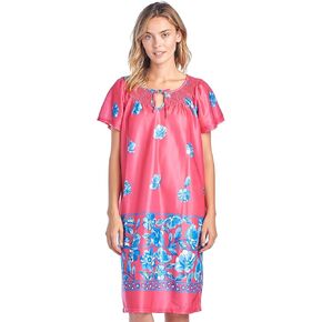 Casual Nights Women's Nightgown Short Sleeve MuuMuu Housecoat Lounger Patio Dress