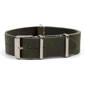 Benchmark Leather Watch Band - Crazy Horse Oiled Leather One-Piece Watch Straps for Men or Women - 18mm, 20mm, 22mm or 24mm Widths