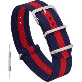 Benchmark Basics Nylon Watch Band - Waterproof Ballistic Nylon One-Piece Military Watch Straps for Men & Women - Choice of Color & Width - 18mm, 20mm, 22mm or 24mm in Saudi Arabia