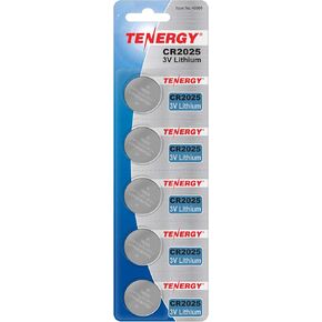 Tenergy 3V CR2025 Batteries, Lithium Button Coin Cell 2025 Battery, for Key FOBs & Other Devices, 100 Count in Saudi Arabia