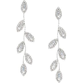 SWEETV Crystal Wedding Earrings for Brides, Bridesmaid, Bridal Earrings for Wedding, Fancy Cubic Zirconia Rhinestone Dangling Earrings for Women Prom Party Jewelry Gifts, Silver/Gold Plated in Saudi Arabia