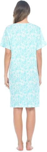 مجموعة من قمصان نوم Henley للسيدات من كاجوال نايتس مكونة من قطعتين، قمصان نوم بأكمام قصيرة وقميص نوم سادة in Kuwait