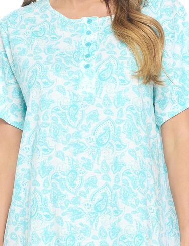 مجموعة من قمصان نوم Henley للسيدات من كاجوال نايتس مكونة من قطعتين، قمصان نوم بأكمام قصيرة وقميص نوم سادة in Kuwait