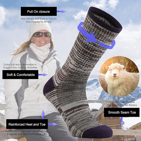 جوارب دائرية للسيدات من صوف ميرينو للمشي لمسافات طويلة في الهواء الطلق من Ortis للنساء in Kuwait