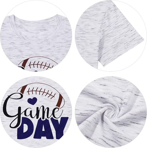 تي شيرت KIDDAD Game Day لكرة القدم تي شيرت نسائي مضحك لكرة القدم برسوم جرافيك كاجوال بأكمام قصيرة تي شيرت يوم الأحد باللون الرمادي الداكن in Saudi Arabia