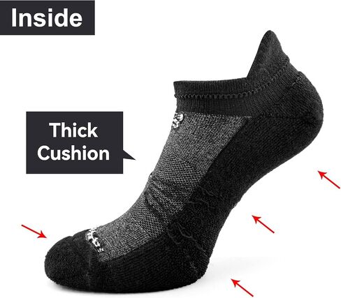 Socks Daze 3/6 Pack Men's Women's Merino Wool Ankle Running Sport Soft Thick Cushion Athletic Socks for Walking Light Hiking in Kuwait