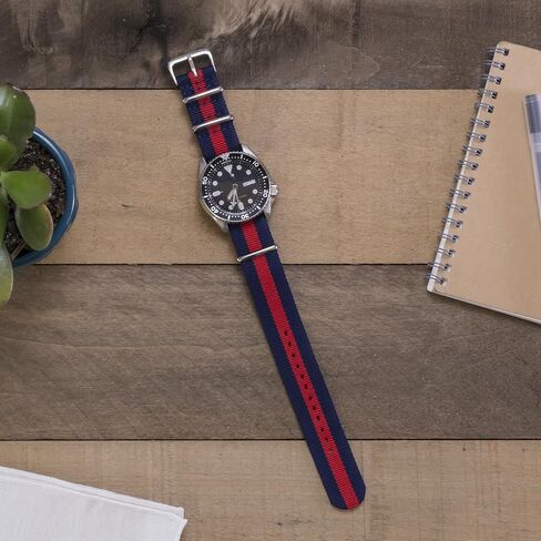 Benchmark Basics Nylon Watch Band - Waterproof Ballistic Nylon One-Piece Military Watch Straps for Men & Women - Choice of Color & Width - 18mm, 20mm, 22mm or 24mm in Kuwait