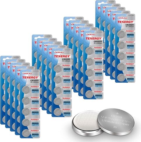 بطاريات Tenergy 3V CR2025، بطارية ليثيوم على شكل عملة معدنية 2025، لوحدات المفاتيح والأجهزة الأخرى، عدد 100 in Saudi Arabia