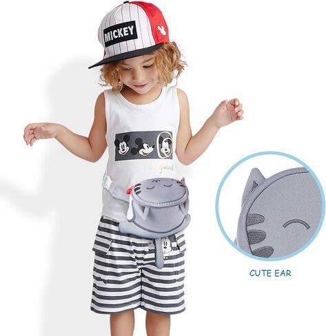 Termichy kids Waist Bag Cute 3D Cartoon Bear Animal Travel Kids Fanny Pack For Babies Girls Toddler Children Sport Camping Trip Makeup Masquerade Toy Christmas Gift, Parent-child Dressing(Bear) in Kuwait