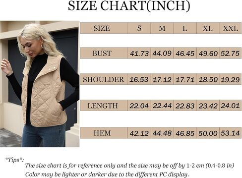 PEKMRMN Womens Quilted Vest Lightweight Sleevesless Stand Collar Button Down Padded Gilet Fall Outerwear Vests with Pockets in Kuwait
