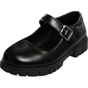 French Toast Girls Round Toe Ankle Strap Maryjane School Shoes - Mary Jane Chunky Platform Oxford Dress Shoe Pumps - Black/Navy/Brown (Size 12-5 Little Kid/Big Kid)
