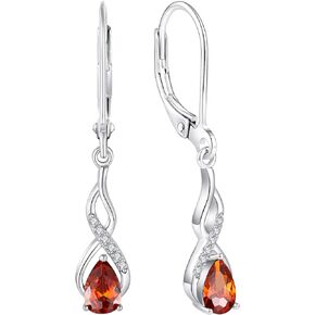 YL Infinity Dangle Drop Earrings Sterling Silver Leverback Teardrop Earrings Birthstone Twisted Jewelry