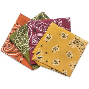 Colter Co. 4 pack Paisley Bandana - USA Made Classic Pattern Multi-purpose Bandanas For Men and Women, 100% Cotton in Saudi Arabia