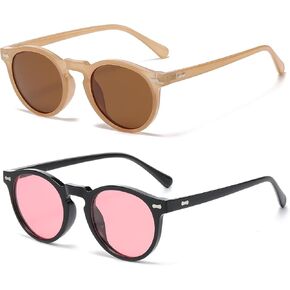 NIDOVIX Vintage Polarized Sunglasses for Men Women Round Retro Classic Fashion Eyewear UV400 Protection Sun Glasses in Saudi Arabia