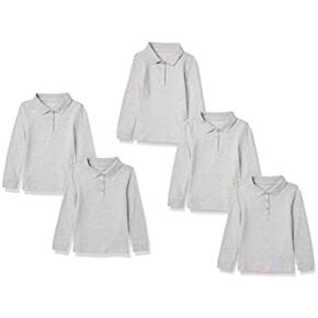 Amazon Essentials Girls and Toddlers' Uniform Long-Sleeve Interlock Polo Shirt, Multipacks in Saudi Arabia