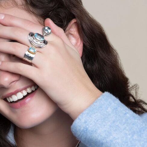 Silpada 'Lakeside' Gemstone Ring in Sterling Silver & Gold Plate in Saudi Arabia