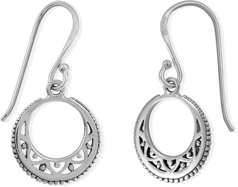 Boma Jewelry Sterling Silver Bohemian Crescent Moon Dangle Earrings in Saudi Arabia