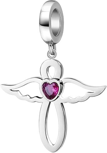 PHOCKSIN يناير-ديسمبر جوهرة الميلاد سحر إنفينيتي لطيف الملاك الجناح حبة سحر ل أساور تشيكوسلوفاكيا النساء الفتيات سوار قلادة استرخى سحر in Kuwait