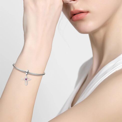 PHOCKSIN يناير-ديسمبر جوهرة الميلاد سحر إنفينيتي لطيف الملاك الجناح حبة سحر ل أساور تشيكوسلوفاكيا النساء الفتيات سوار قلادة استرخى سحر in Kuwait