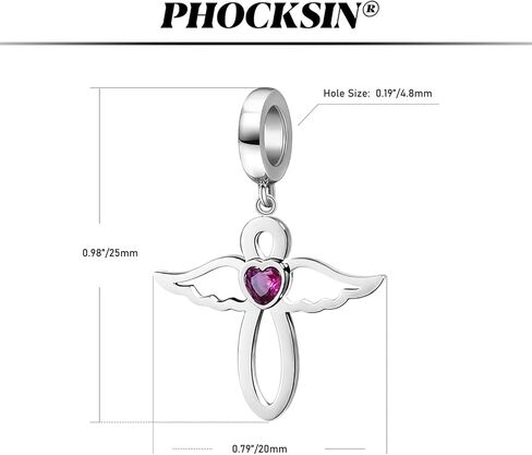 PHOCKSIN يناير-ديسمبر جوهرة الميلاد سحر إنفينيتي لطيف الملاك الجناح حبة سحر ل أساور تشيكوسلوفاكيا النساء الفتيات سوار قلادة استرخى سحر in Kuwait