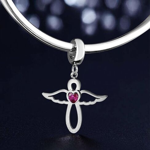 PHOCKSIN يناير-ديسمبر جوهرة الميلاد سحر إنفينيتي لطيف الملاك الجناح حبة سحر ل أساور تشيكوسلوفاكيا النساء الفتيات سوار قلادة استرخى سحر in Kuwait