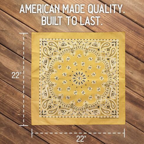 Colter Co. 4 pack Paisley Bandana - USA Made Classic Pattern Multi-purpose Bandanas For Men and Women, 100% Cotton in Kuwait
